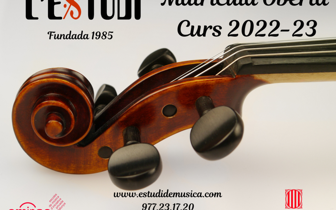 Escuela de musica en tarragona matricula abierta Matricula Oberta 2022-23